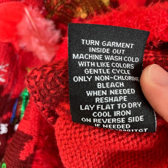 33 Degrees | Ugly Christmas Sweater Flamingo Bell Tropical Holiday Womens Medium - Picture 5 of 7